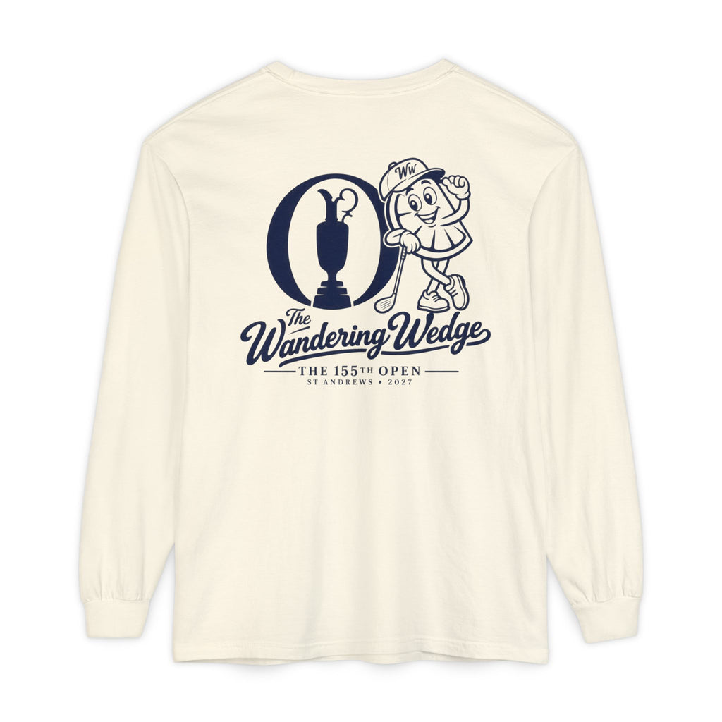 Long Sleeve T-Shirt — 'The Wandering Wedge' 155th Open Golf Trophy Graphic