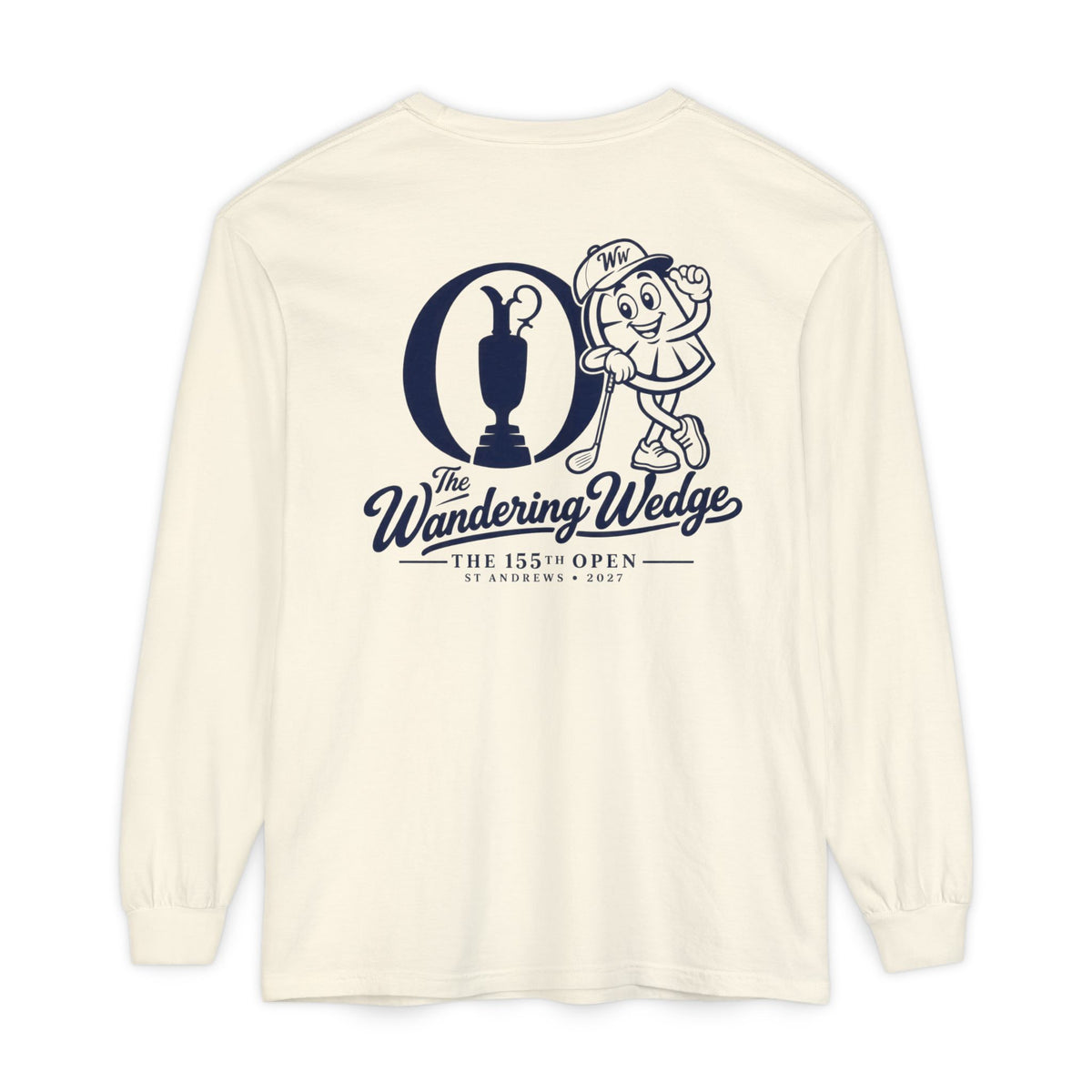 Long Sleeve T-Shirt — 'The Wandering Wedge' 155th Open Golf Trophy Graphic