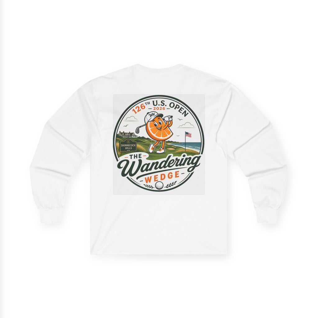The "Shinnecock" Wandering Wedge Golf Long Sleeve Tee — 126th U.S. Open Vintage Orange Mascot