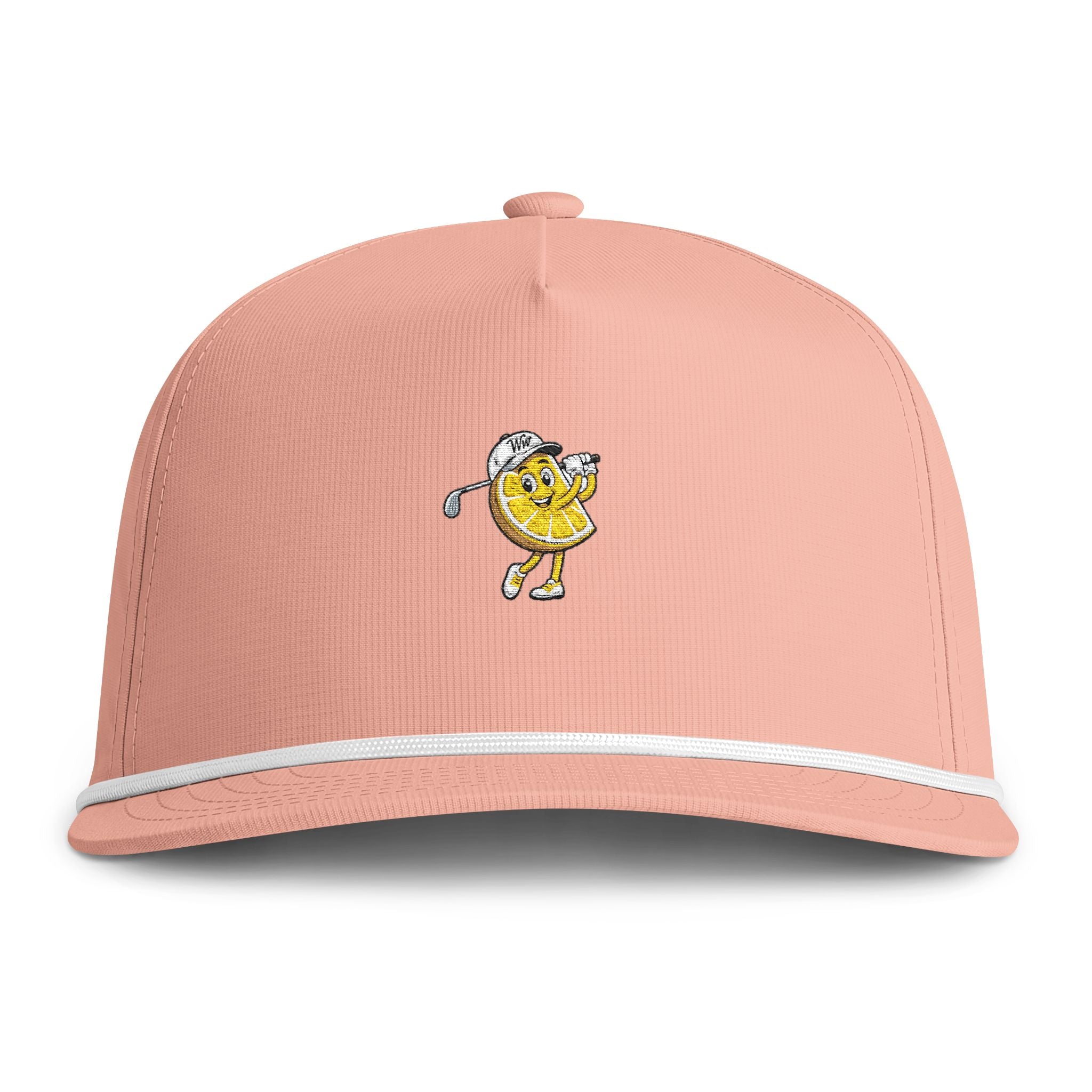 Golfing Lemon Character Rope Cap — Sunwashed Vintage Golf Hat