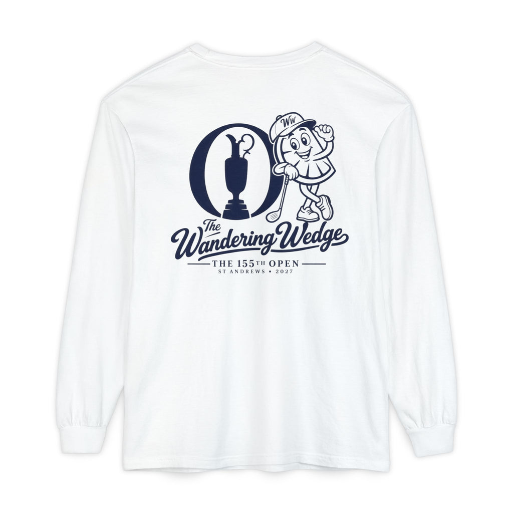 Long Sleeve T-Shirt — 'The Wandering Wedge' 155th Open Golf Trophy Graphic