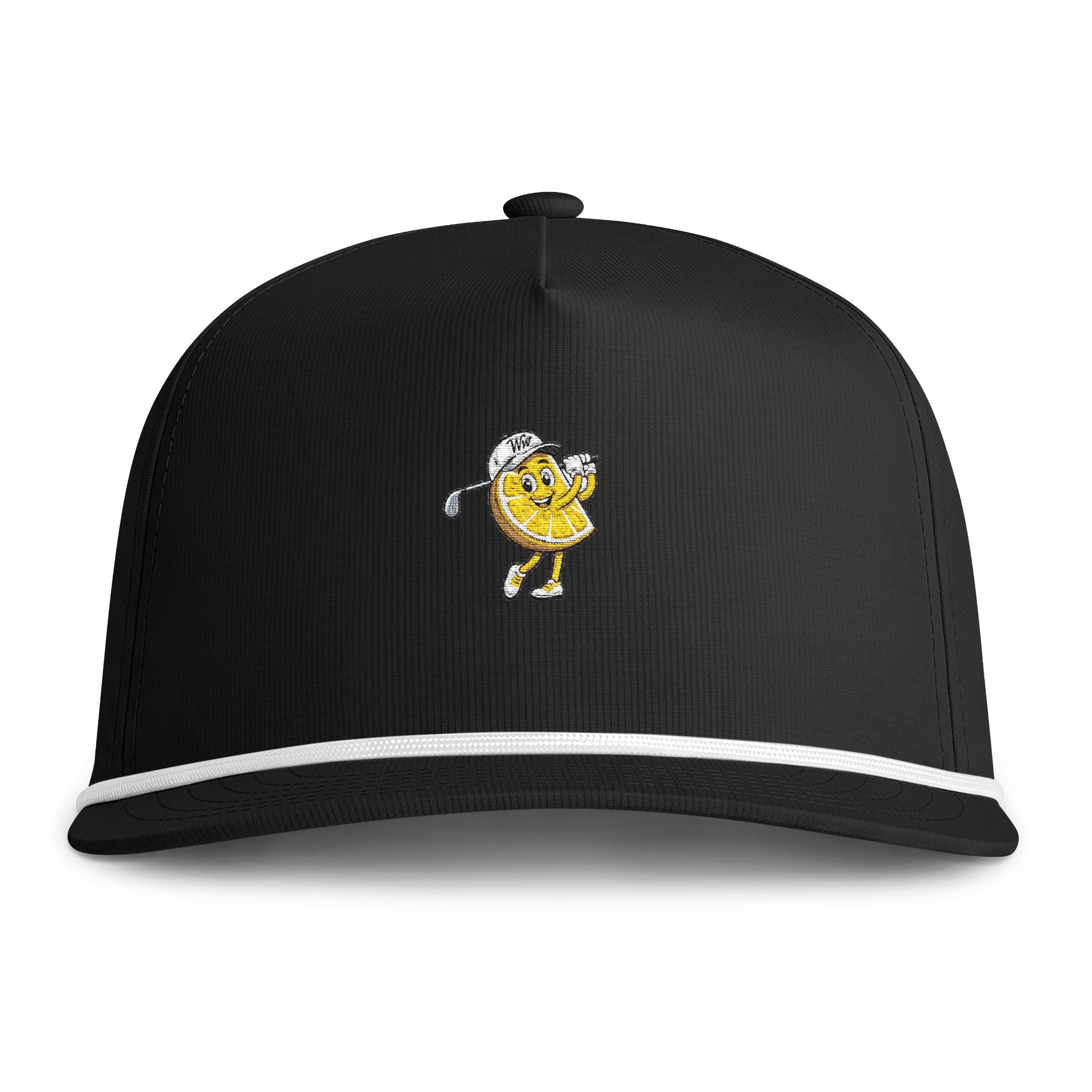 Golfing Lemon Character Rope Cap — Sunwashed Vintage Golf Hat
