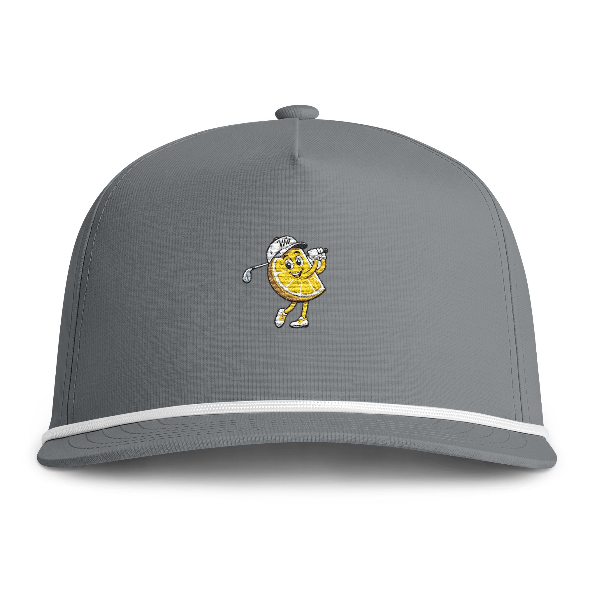 Golfing Lemon Character Rope Cap — Sunwashed Vintage Golf Hat
