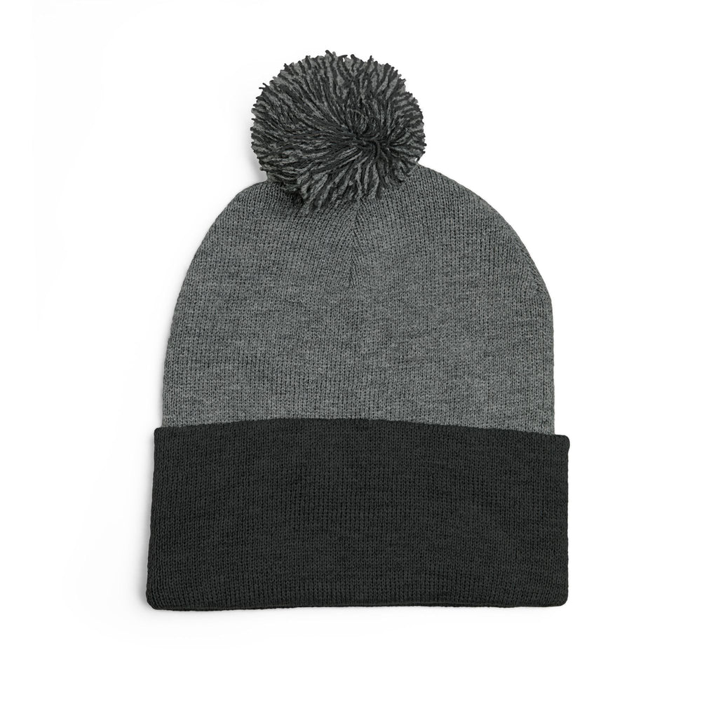 Embroidered Pom-Pom Beanie — Cute Orange Slice Character Knit Cap