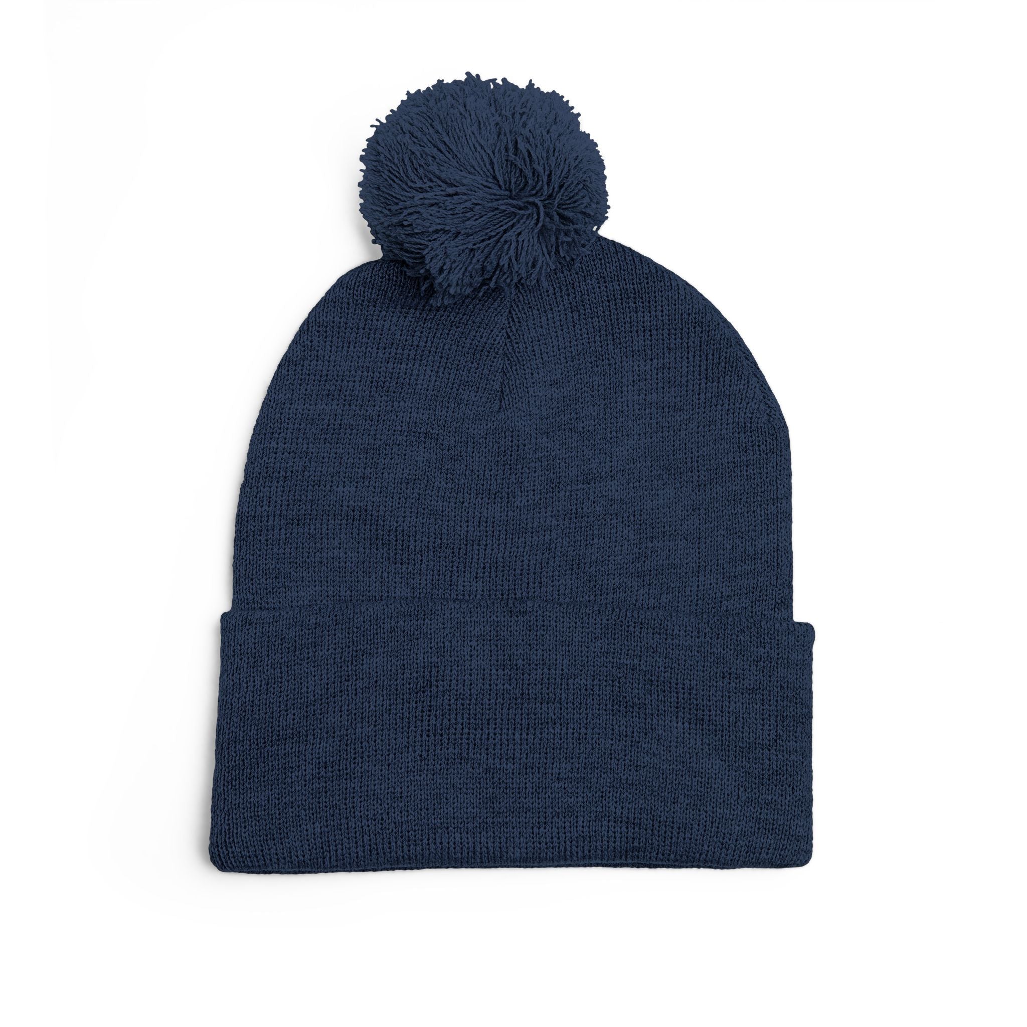 Embroidered Pom-Pom Beanie — Cute Orange Slice Character Knit Cap