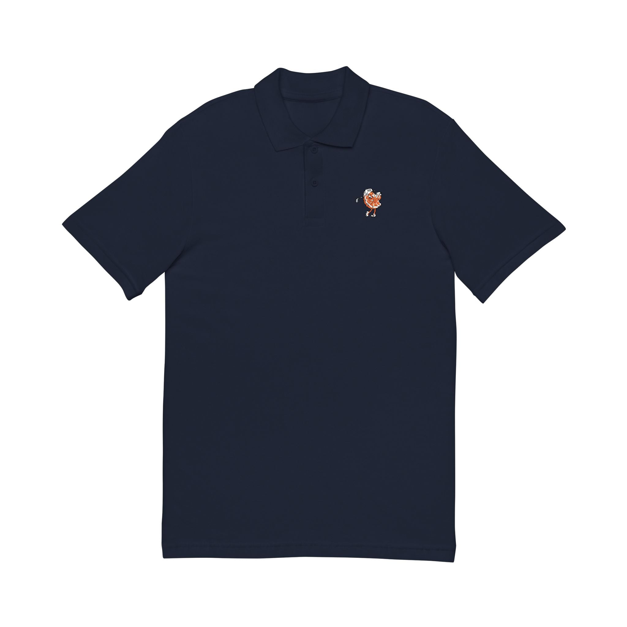 Embroidered Tiger Crest Polo — Classic White Pique Shirt