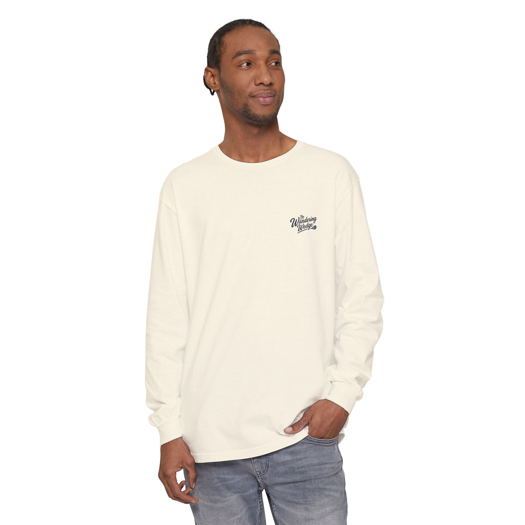Long Sleeve T-Shirt — 'The Wandering Wedge' 155th Open Golf Trophy Graphic