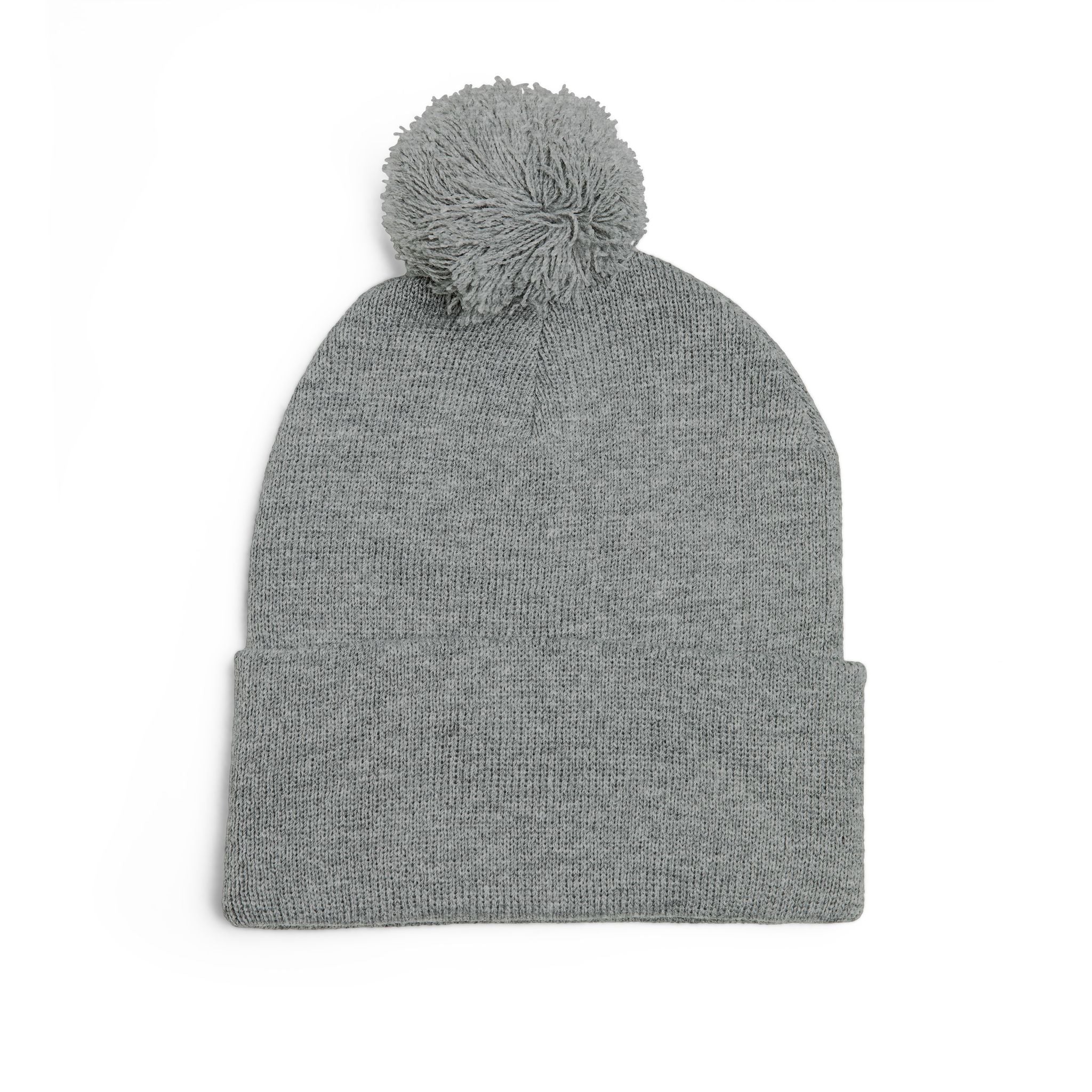 Embroidered Pom-Pom Beanie — Cute Orange Slice Character Knit Cap