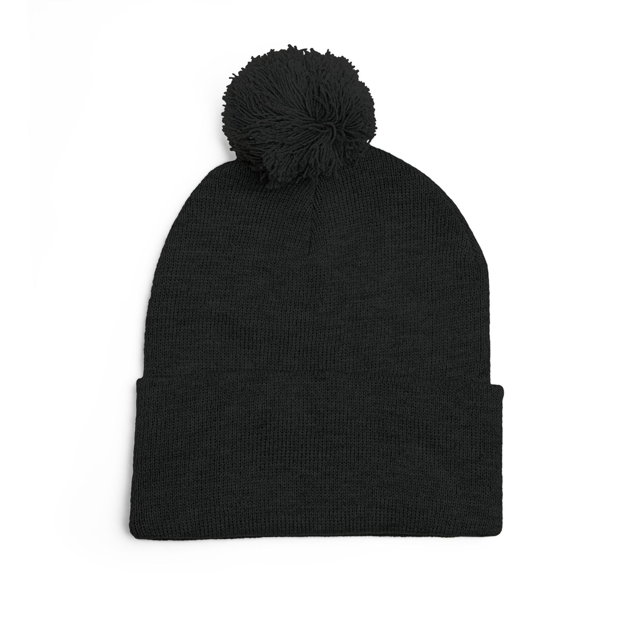 Embroidered Pom-Pom Beanie — Cute Orange Slice Character Knit Cap