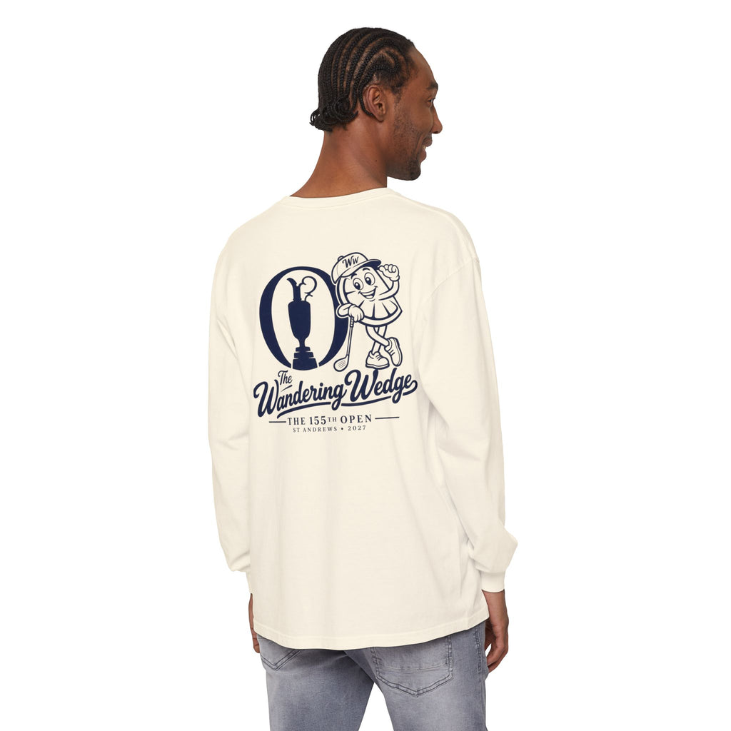 Long Sleeve T-Shirt — 'The Wandering Wedge' 155th Open Golf Trophy Graphic