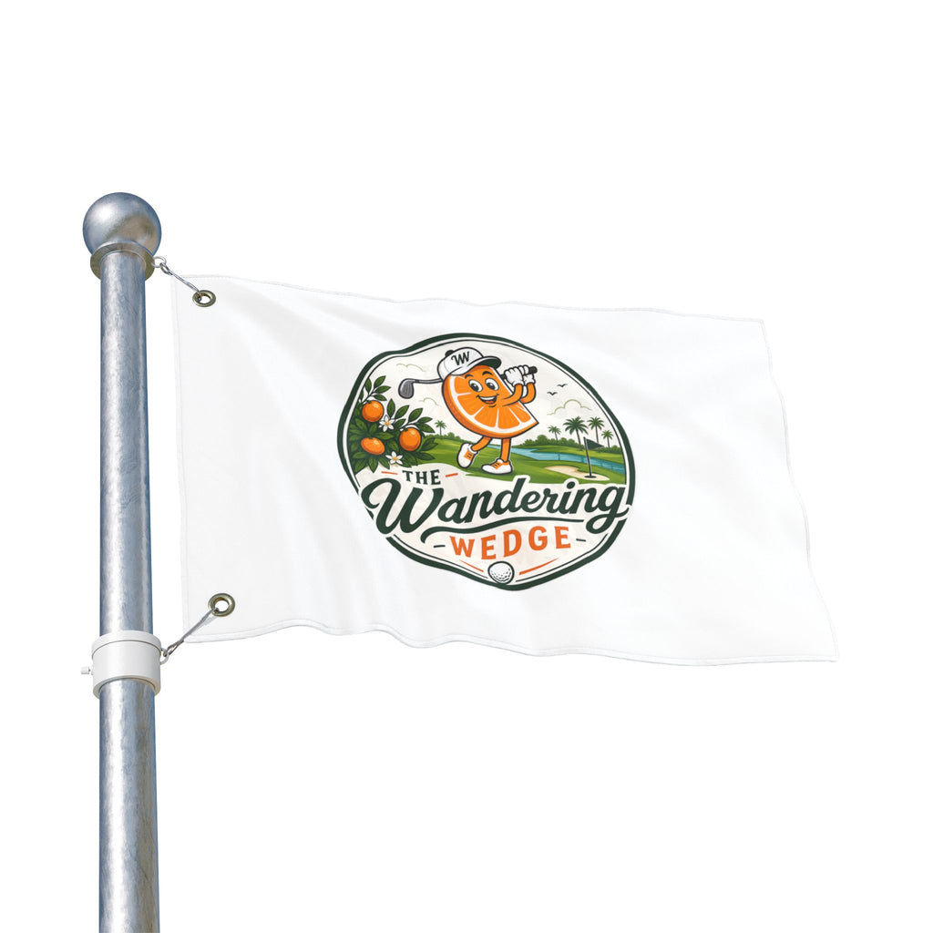 The Wandering Wedge Golf Flag — Double-Sided Outdoor Banner