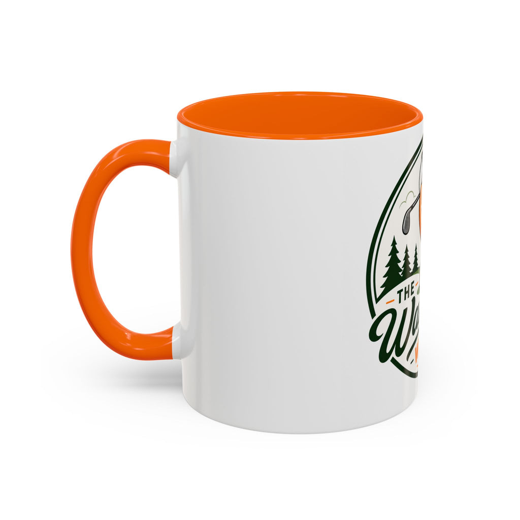 Golf Orange Logo Accent Coffee Mug – “The Wandering Wedge” 11/15oz