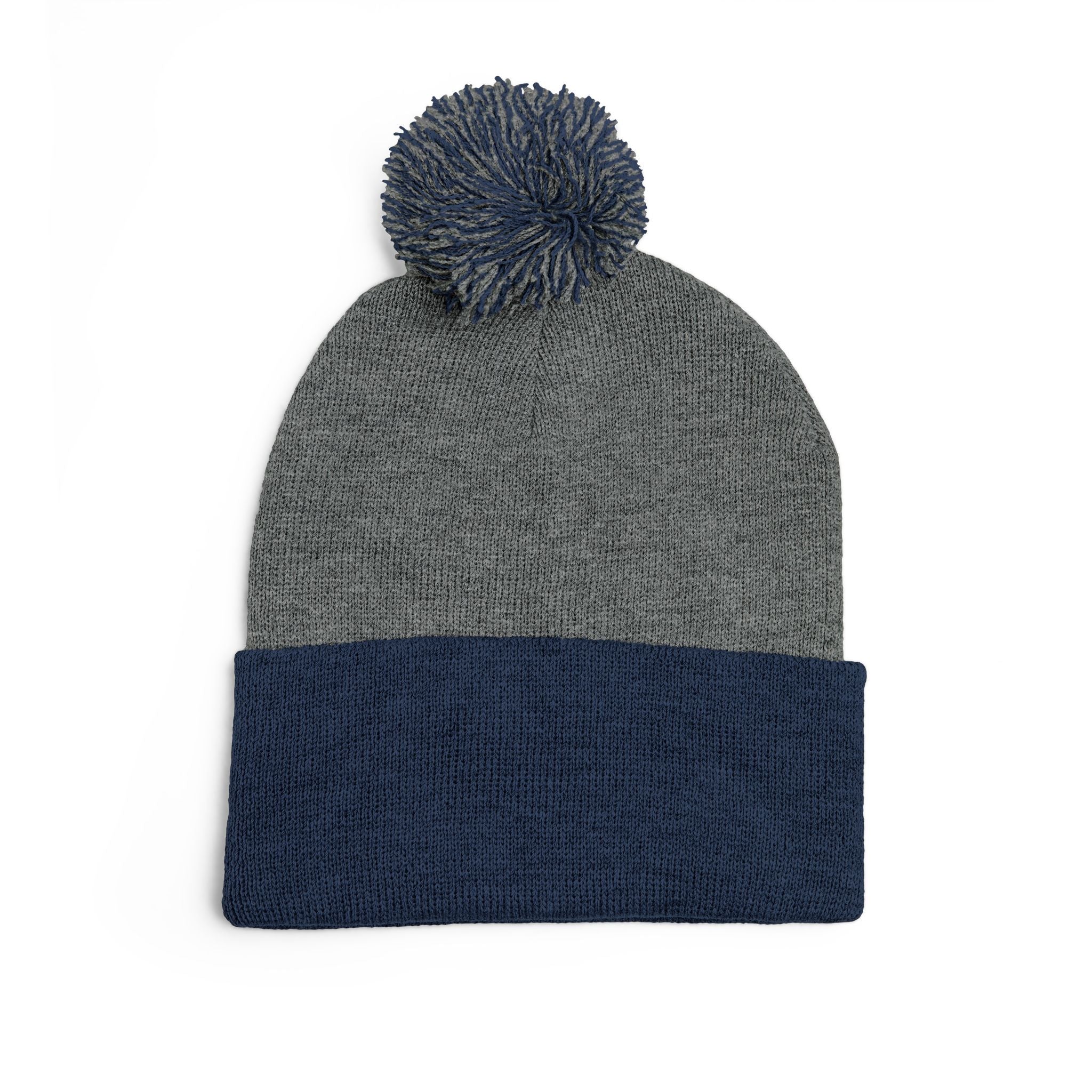 Embroidered Pom-Pom Beanie — Cute Orange Slice Character Knit Cap