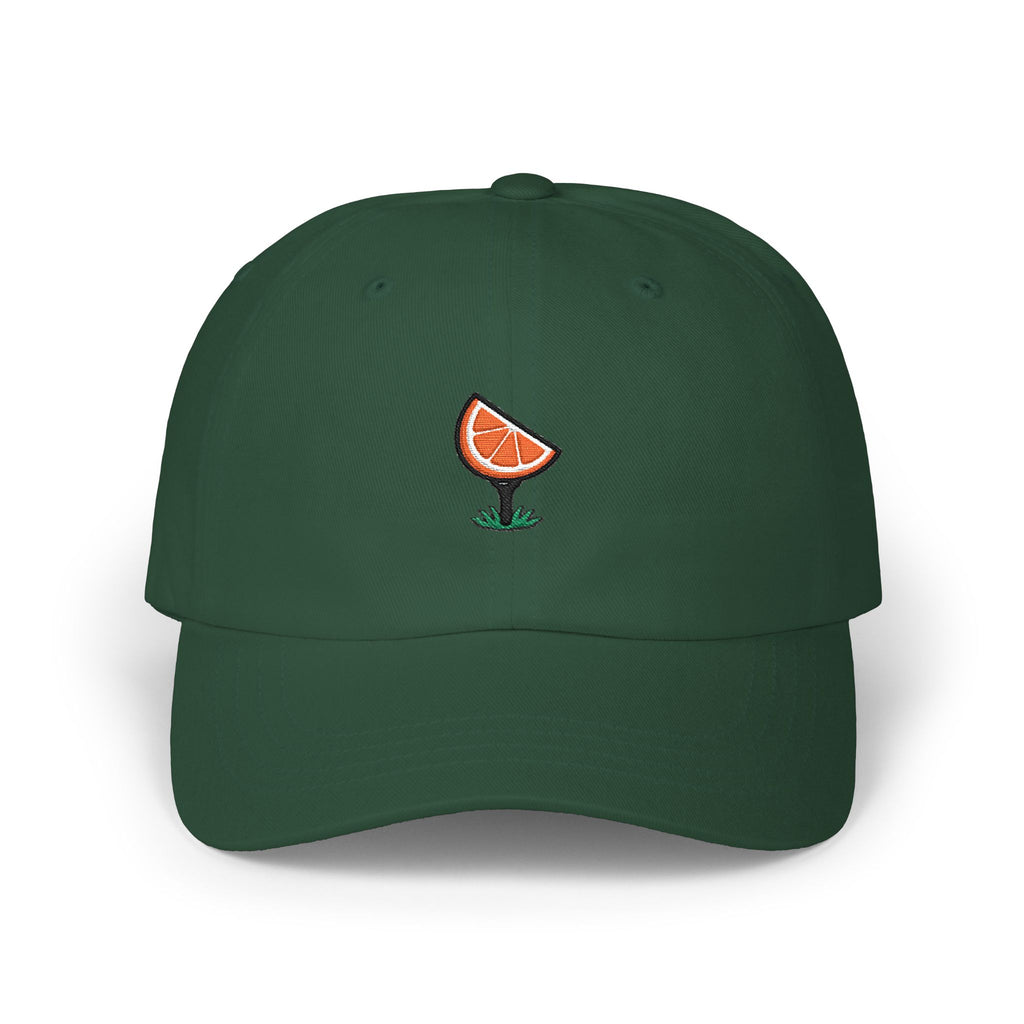 Dad Cap — Embroidered Citrus Slice Golf Tee Design