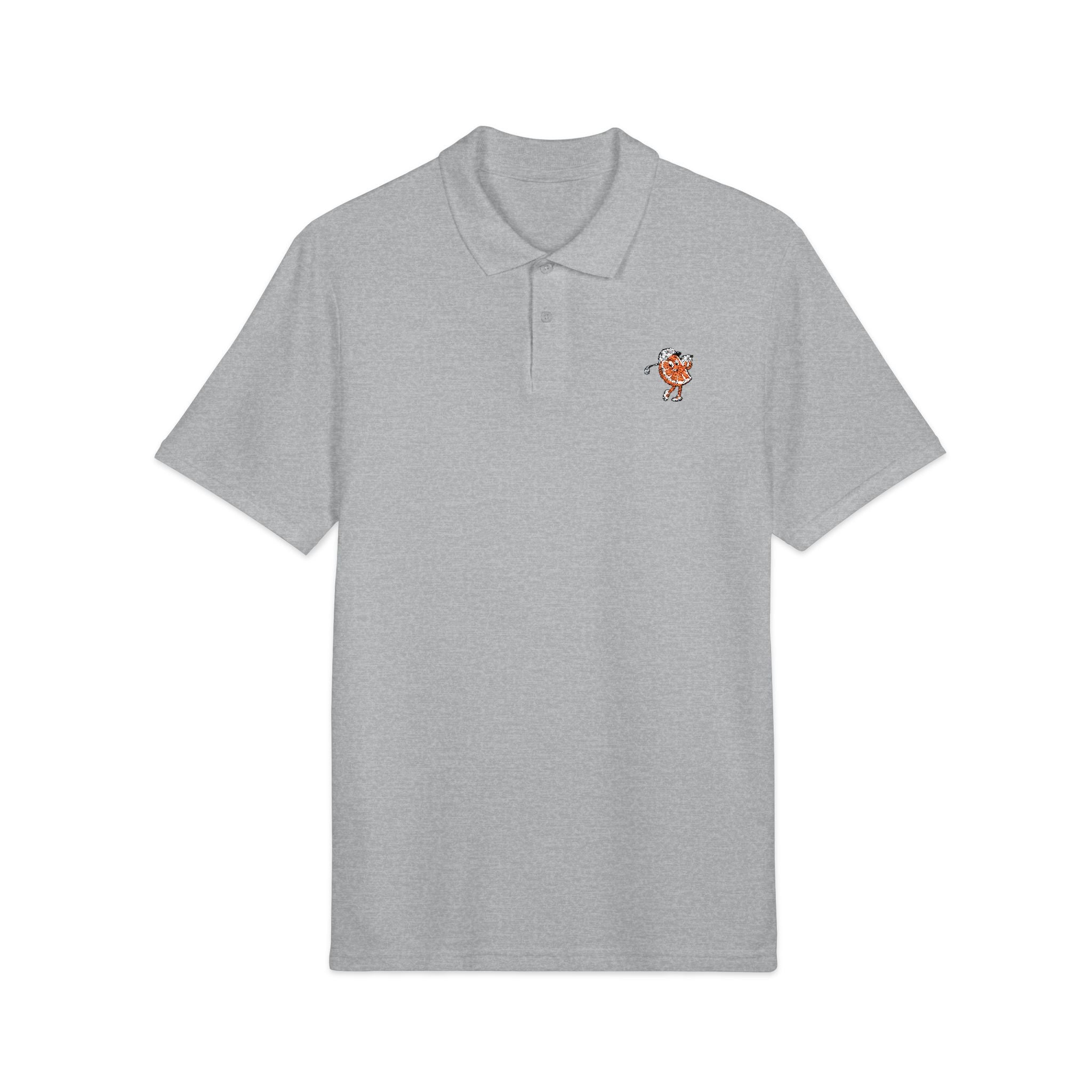 Embroidered Tiger Crest Polo — Classic White Pique Shirt