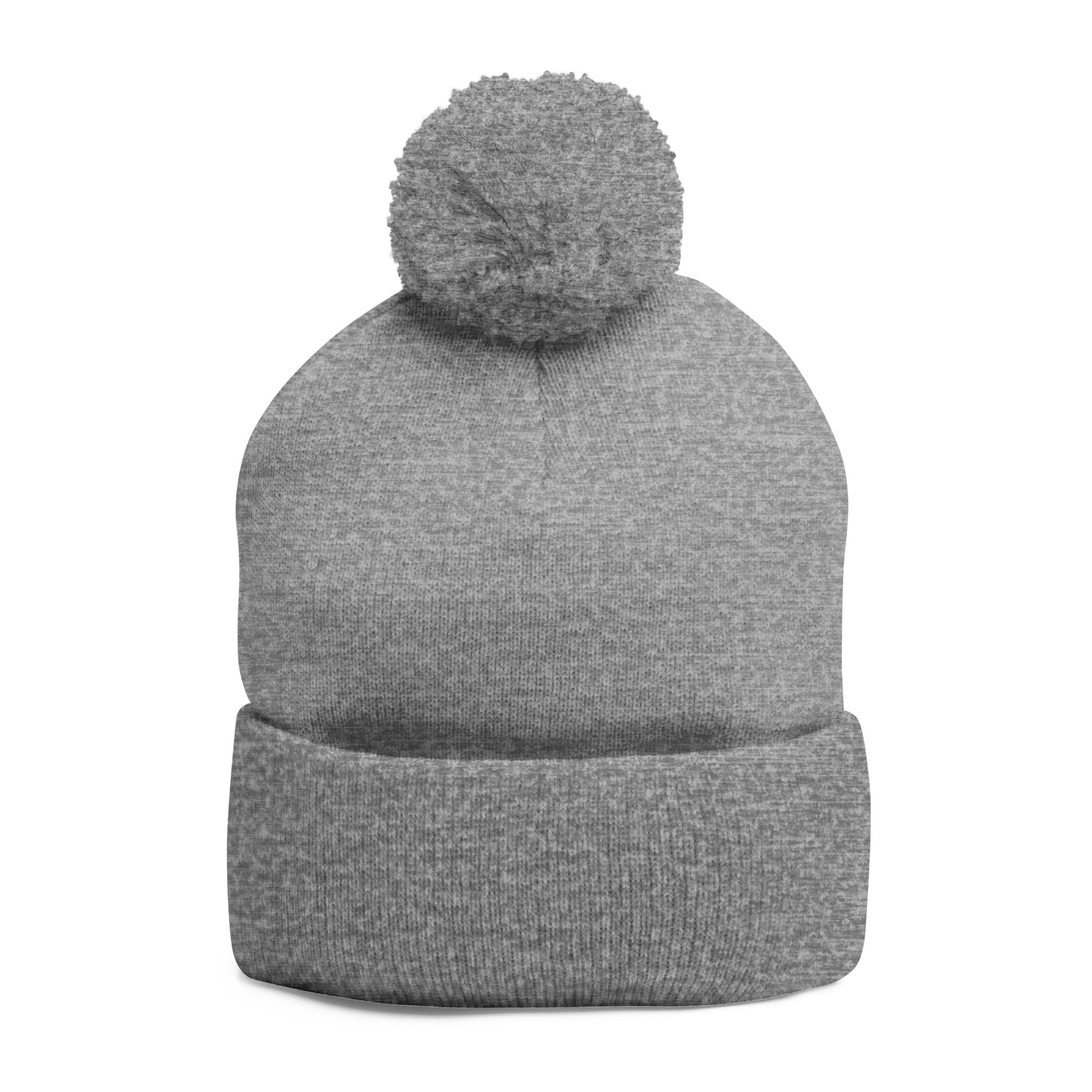 Embroidered Pom-Pom Beanie — Cute Orange Slice Character Knit Cap