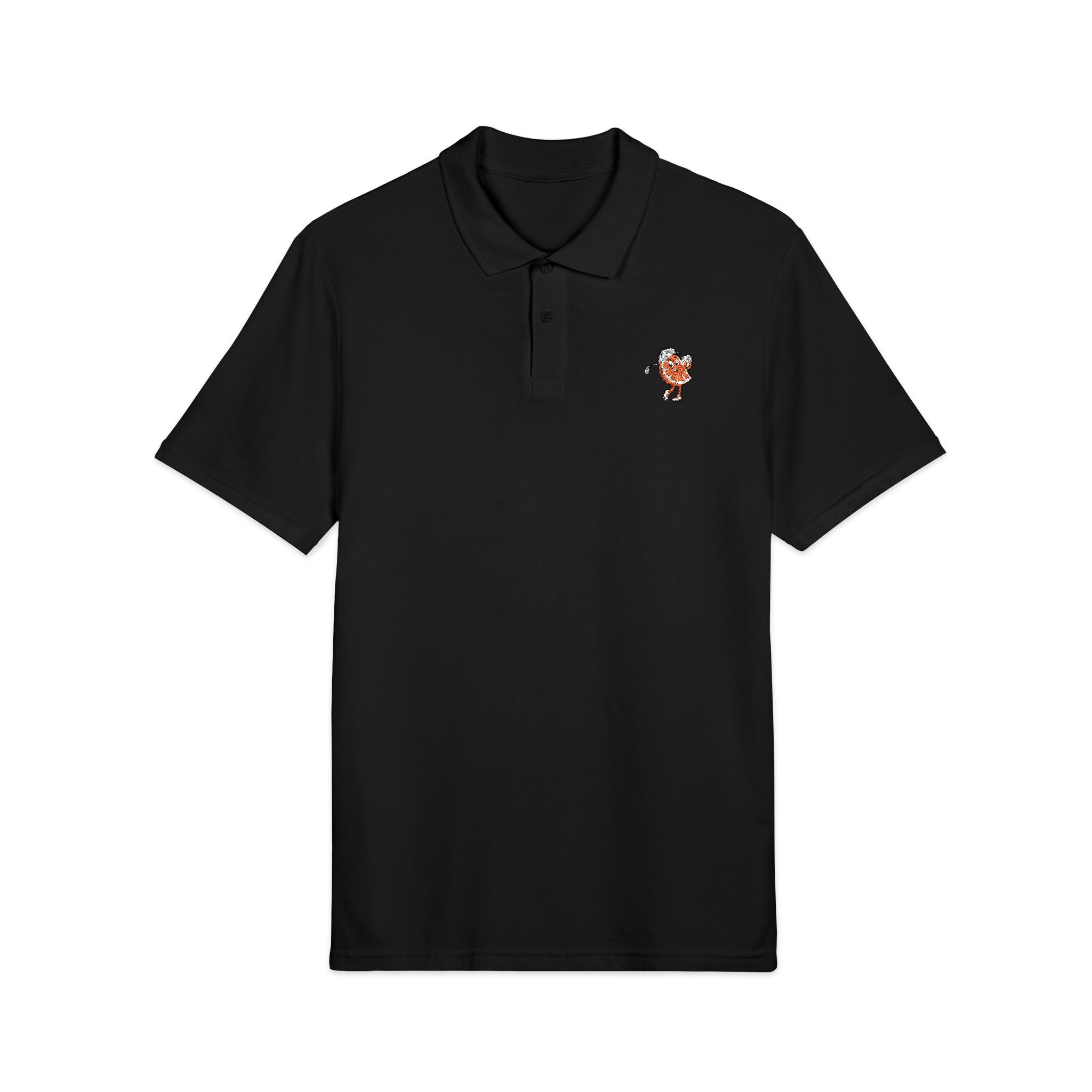 Embroidered Tiger Crest Polo — Classic White Pique Shirt