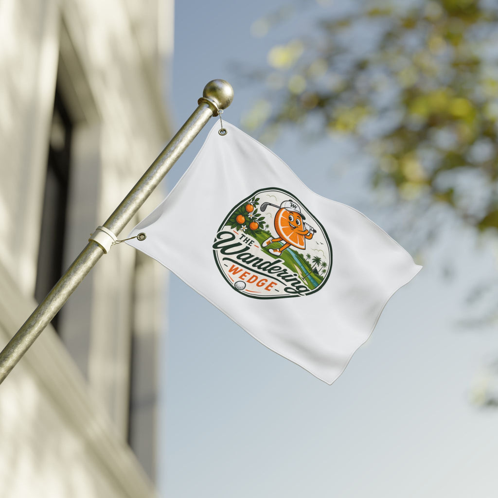 The Wandering Wedge Golf Flag — Double-Sided Outdoor Banner