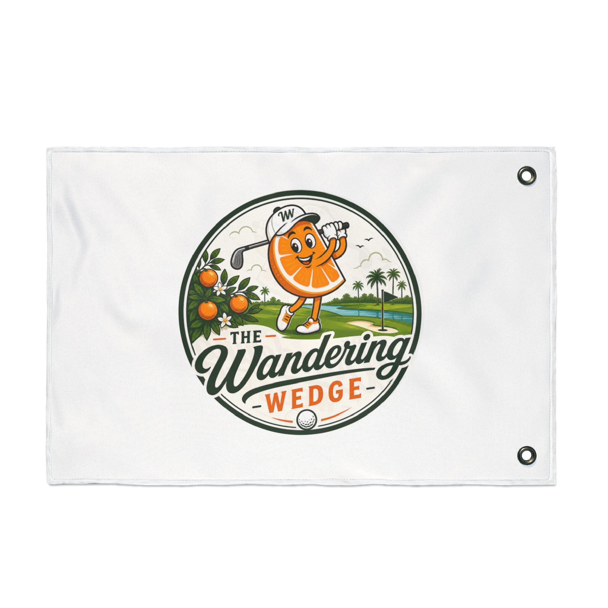 The Wandering Wedge Golf Flag — Double-Sided Outdoor Banner