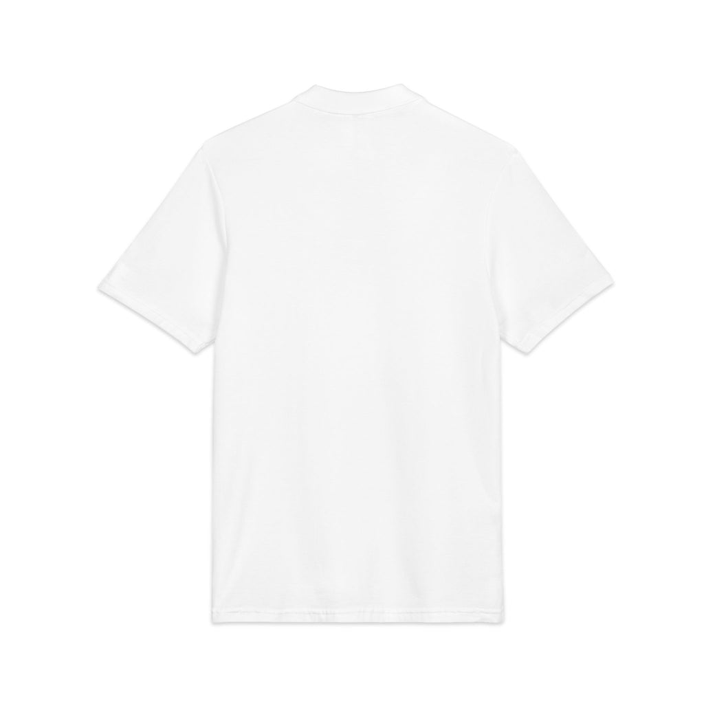 Embroidered Tiger Crest Polo — Classic White Pique Shirt