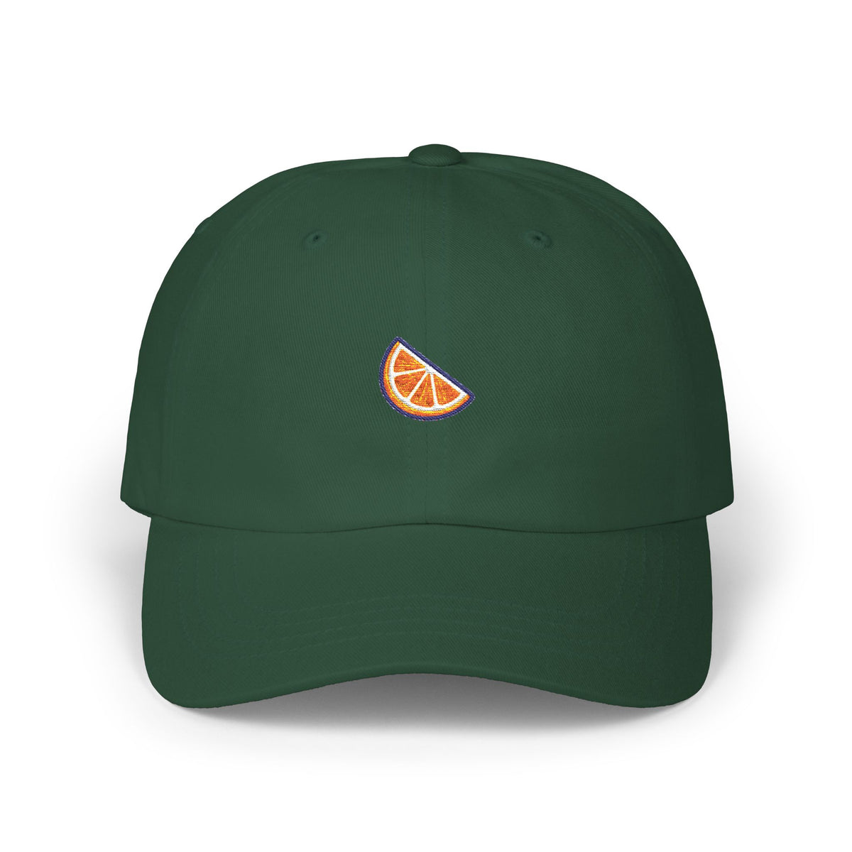 Embroidered Orange Slice Dad Cap — Minimal Fruit Baseball Hat
