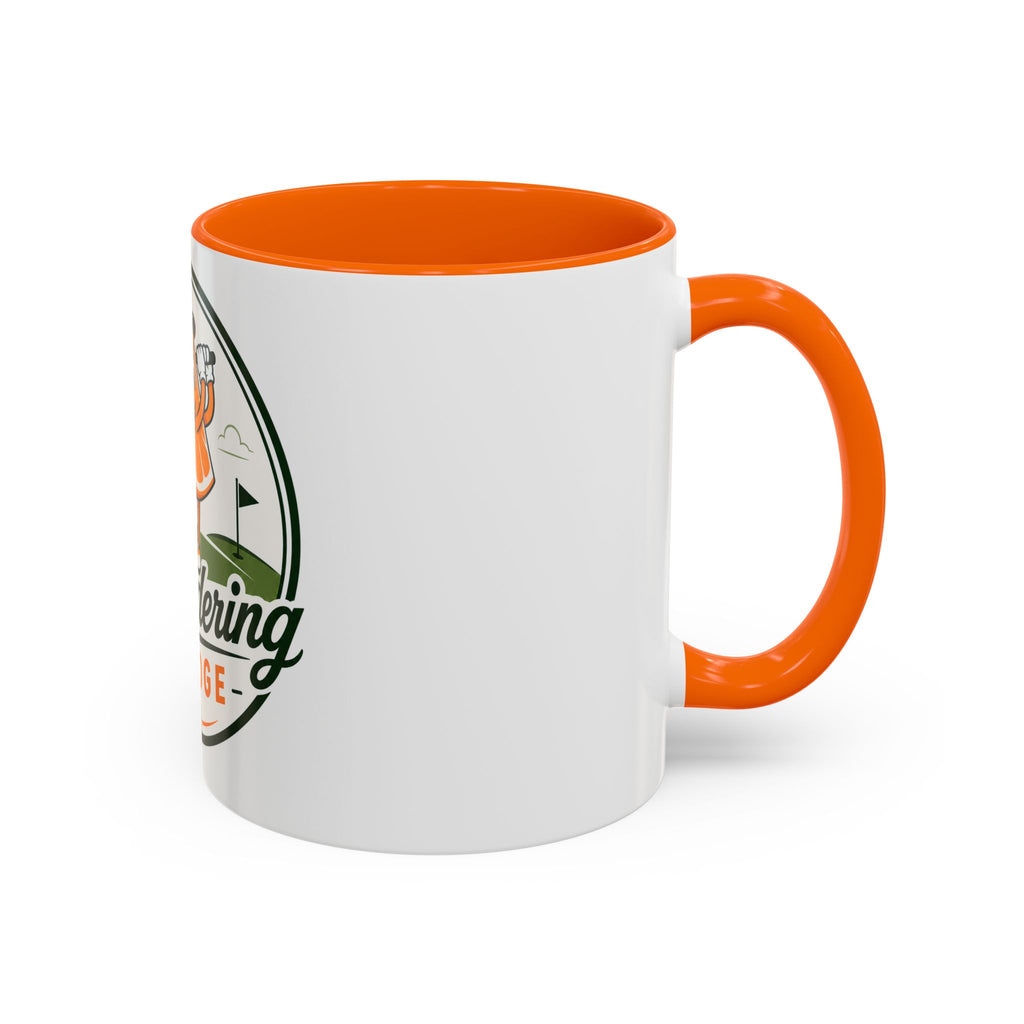 Golf Orange Logo Accent Coffee Mug – “The Wandering Wedge” 11/15oz