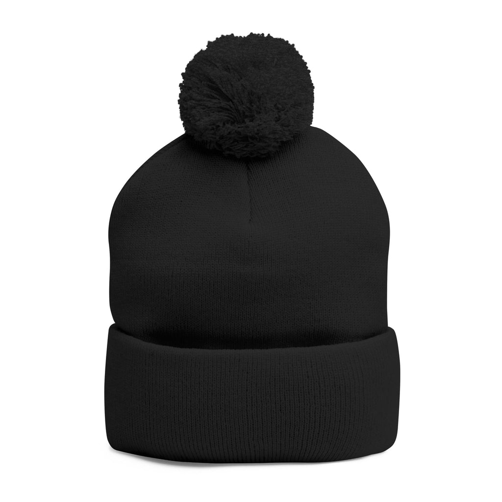 Embroidered Pom-Pom Beanie — Cute Orange Slice Character Knit Cap